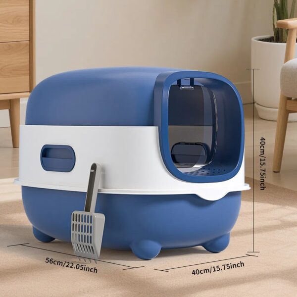 Large capacity enclosed cat litter box size guide