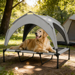 elevated dog bed with canopy