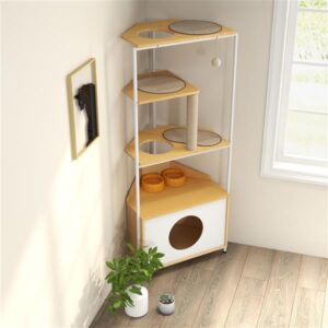 corner cat tower for small spaces