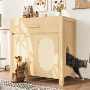 hidden cat litter box enclosure with drawer