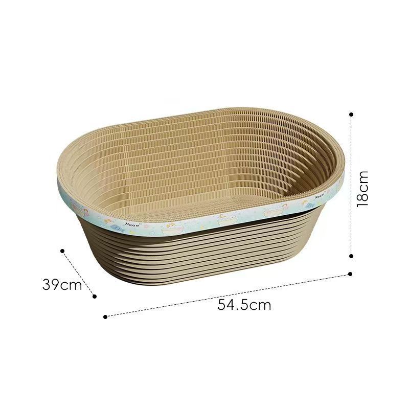 Oval-Shaped Cat Scratching Post With A Deep Corrugated Paper Basin, Suitable For Cats To Scratch And Use As A General Cat Bed - Image 5