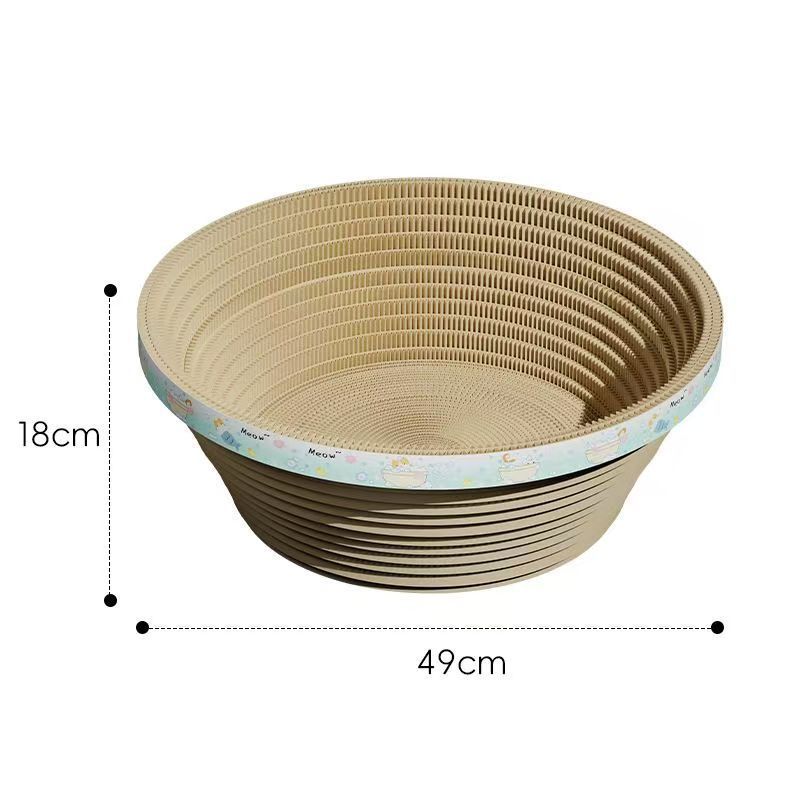 Oval-Shaped Cat Scratching Post With A Deep Corrugated Paper Basin, Suitable For Cats To Scratch And Use As A General Cat Bed - Image 2